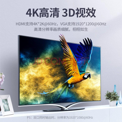 Ugreen UG70549CM303TK cáp dẹp chống gãy usb type C Đầu chuyển đổi ra HDMI + VGA - HÀNG CHÍNH HÃNG