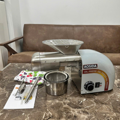 Máy ép dầu thực vật Nóng và Lạnh Thương hiệu Anh Quốc AOSIDA cao cấp WF-J118, Thân vỏ INOX - Hàng Nhập Khẩu