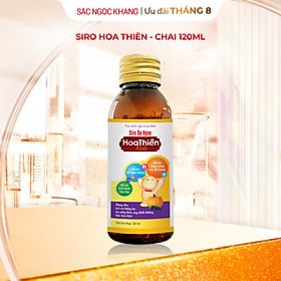 Siro ăn ngon Hoa Thiên Kids hổ trợ hệ tiêu hóa giúp bé ăn ngon và phát triển tốt chai 120ml
