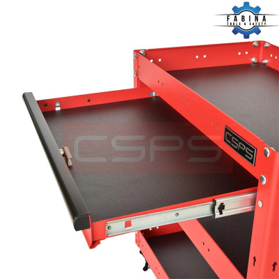 Xe đẩy CSPS 3 ngăn 01 hộc kéo - 71cm màu đỏ