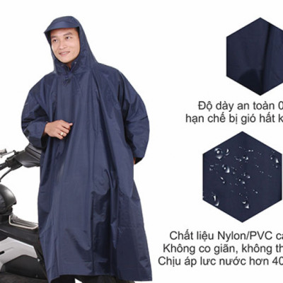 Áo Mưa Rando Poncho Vải B - APNS-20 - Xanh Đen