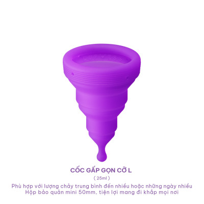 Cốc nguyệt san gấp gọn Z Cup cỡ L (25ml) Cup Yess chính hãng, an toàn, nhỏ gọn, siêu tiện lợi
