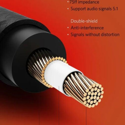 Ugreen UG20744AV133TK 15M màu Xám Cáp âm thanh bông sen Coaxial cao cấp - HÀNG CHÍNH HÃNG