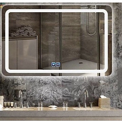 Gương cảm ứng Groves chữ nhật ngang có sấy gương Gcnun-D800x600 mm, led 3 màu (sang trọng,  hiện đại, quý phái, đẳng cấp quý tộc)