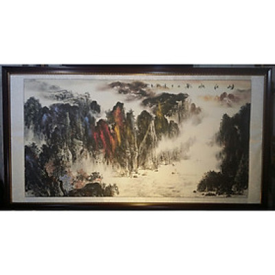 Tranh thủy mặc, Tựa núi thái sơn- TM40