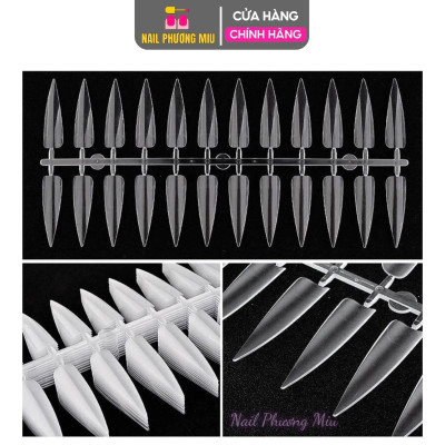 Vỉ Móng Mẫu 240 Móng Form Nhọn Tập Vẽ Tập Sơn, Nhựa Cao Cấp, Phù Hợp Học Viên Và Thợ Làm Nail, Gói 10 Vỉ 24 Móng Nữ