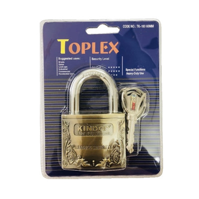 Ổ khóa TOPLEX TK103-60mm cao cấp, khóa an toàn, chống cắt, chống chìa giả, chất liệu hợp kim đồng.