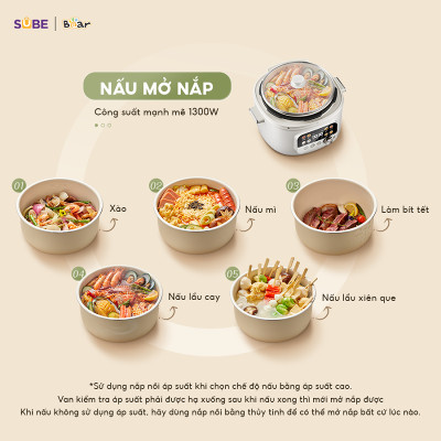 Nồi áp suất điện đa năng Bear 4L SB-AS40W Hàng chính hãng