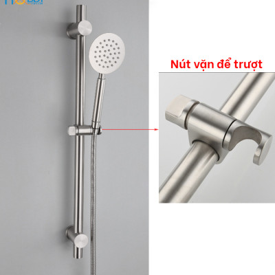 Thanh giá treo tay sen tắm điều chỉnh inox 304 Hobby Home Decor GVST