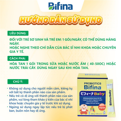 Men vi sinh Bifina Baby Nhật Bản- Hộp 30 gói - Bổ sung lợi khuẩn cho bé hỗ trợ tiêu hoá khoẻ mạnh