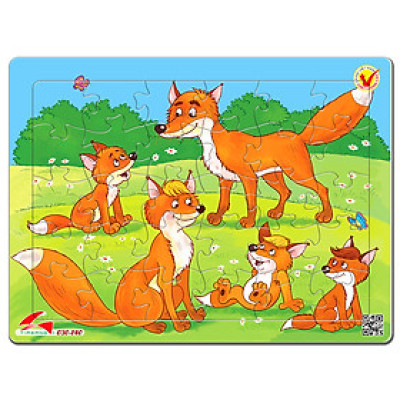 Xếp hình Tia Sáng Gia đình nhà cáo  (30 Mảnh Ghép) - Tặng kèm tranh tô màu cho bé