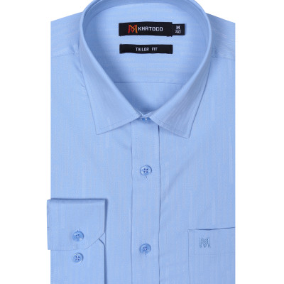 Áo sơ mi nam tay dài form suông Khatoco A1MD498T1-CNMK514-2605-D