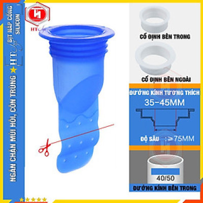 Combo 3 Bịt nắp cống silicon HT SYS - Ngăn mùi thoát sàn, ngăn trào ngược nhà tắm, côn trùng xâm nhập