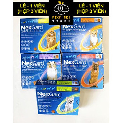 Nexgard Spectra - Phòng Và Diệt Ve Rận, Bọ Chét, ghẻ Demodex  Nội Và Ngoại Ký Sinh Trùng Cho Chó