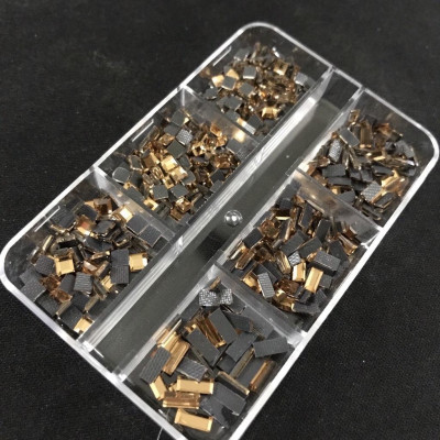 Đá Khối Chân Bằng Chữ Nhật Mix Size, 6 Ô, Đá Nail Hình Vuông Và Chữ Nhật, Trang Trí Móng Sang Trọng, Làm Nail Tinh Tế