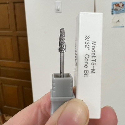 Đầu Mài Chân Móng Úp T5-M Titan Đúc Đặc, Mài Khóe Da, Dũa Tròn Culticle Khóe Móng Bột Nhanh Mạnh Size M, Không Nóng, Đầu Mài Mỹ USA  Làm Nail Nữ Women