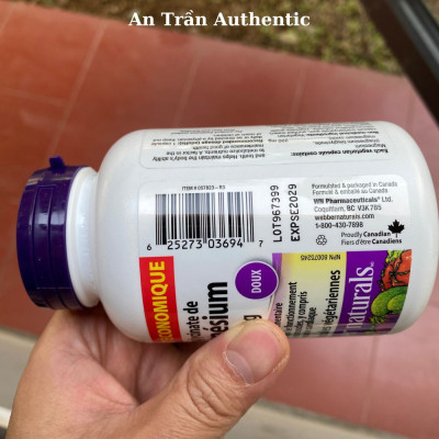 [Webber Naturals] Viên Uống Bổ Sung Magnesium Bisglycinate 200mg - 120 Viên - Hàng Công Ty