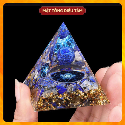 Kim Tự Tháp Thạch Anh Luân Xa Pha Lê Chakra Resin Tự Nhiên Trang Trí Phòng Thiền phong thủy thu năng lượng tốt Orgonite quà tặng