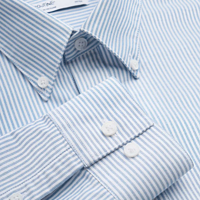 Áo sơ mi tay dài nam oxford kẻ sọc nhỏ. Form Fitted - RT 10S25SHL022 | ROUTINE CÀ MAU