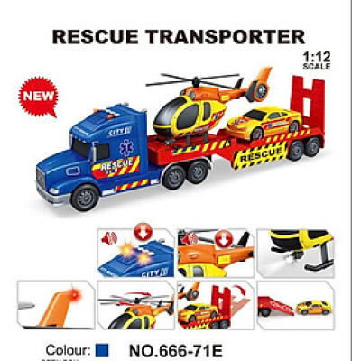 TOYSTAR - 666-71E Mô hình đồ chơi cứu hộ thành phố tỉ lệ 1:12 có đèn và âm thanh (KT 57x12x18.5cm)