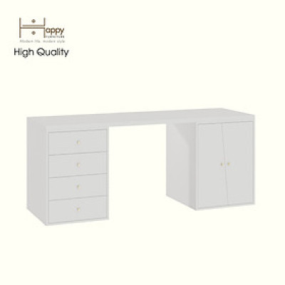 HAPPY FURNITURE , Bàn làm việc 4 ngăn kéo 2 cửa mở - DALEY , BAN_156 , 180cm x 59cm x 75cm DxRxC