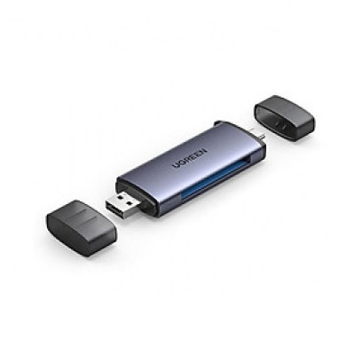 Ugreen UG50906CM517TK Màu Xám Đầu đọc thẻ nhớ 2in1 USB-C 3.1 + USB 3.0 sang SD TF Cfast 2.0 - HÀNG CHÍNH HÃNG