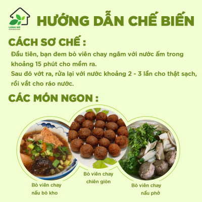 Bò Viên Chay Loại Ngon ( 1 Kg và 5 Kg ) , Thực Phẩm Chay Ngon Thành Phần Tự Nhiên Không Chất Bảo Quản Không Biến Đổi Gen Sườn Non Chay Làng Me