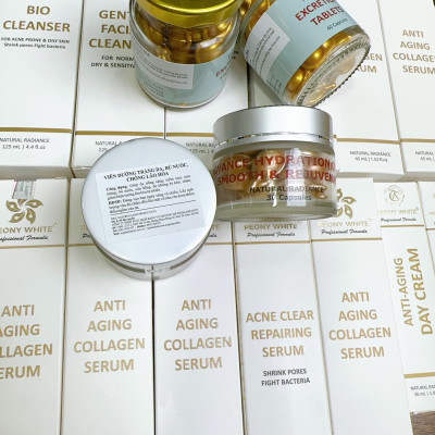 Viên Dưỡng Trắng Da PEONY WHITE 30v - Bù Nước - Chống Lão Hóa - Cân Bằng Độ pH - Cấp Ẩm - Giải Pháp Cho Làn Da Khô Ráp