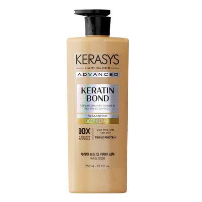 Dầu gội xả Hàn Quốc Kerasys Keratin Bond Shampoo phục hồi chuyên sâu cho tóc hư tổn, làm phồng và ngăn rụng tóc 600ml