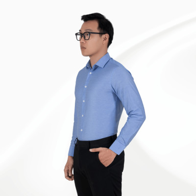 Áo sơ mi nam tay dài màu xanh Navy sáng không túi GENTITI by Thái Tuấn - 1C805HAKT018