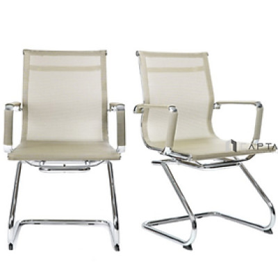 Ghế phòng họp chân quỳ full lưới nhập khẩu màu đen màu đồng chân thép cố định CV4227-M Nội thất Capta