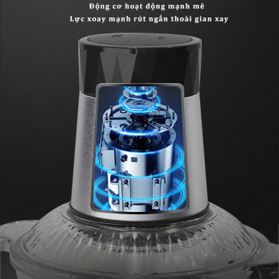 Máy xay thịt đa năng KONKA KJ-FP201 Cối thủy tinh 2 Lít với 4 lưỡi inox 304 Công Suất 250W  - HÀNG CHÍNH HÃNG