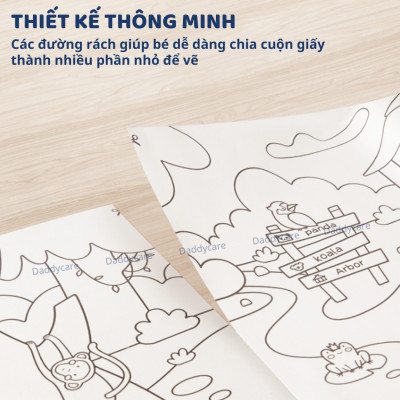 Cuộn tranh tô màu cho bé dán tường khổng lồ 4m*40cm Mideer Adhesive Colouring Scroll - Tranh tô màu nước cho bé