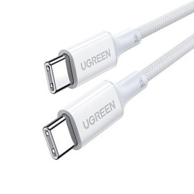 Ugreen UG15269US557TK 2M 100w c-c hỗ trợ QC4.0 5A Cáp sạc nhanh - truyền dữ liệu 2 đầu USB-C dây nhựa Màu Trắng - HÀNG CHÍNH HÃNG