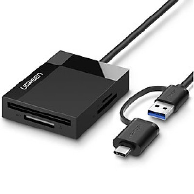 Ugreen UG40755CR125TK 0.5M Đầu Đọc Thẻ Usb 3.0 Đa Năng Kèm Cổng nối Type C 50CM - HÀNG CHÍNH HÃNG
