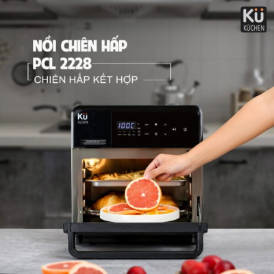 Nồi Chiên Không Dầu Kết Hợp Nồi Hấp - KUCHEN ĐỨC -  KU PCL2228 - 15 Lít - Hàng chính hãng.