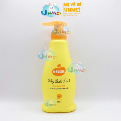 Sữa Tắm Gội Wesser 2in1 Hương Phấn (500ml) - Cam
