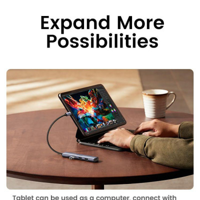 Ugreen UG15495CM478TK USB type C sang 2 x USB 2.0 + 1 x USB 3.0 + 1 x HDMI 4K30Hz + 1 x USB-C PD 100W Bộ chuyển Màu Xám - HÀNG CHÍNH HÃNG