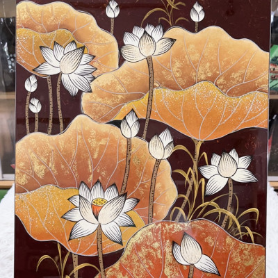 Tranh Sơn Mài - HOA SEN | Size 40x60 cm | Thanh Tịnh – Trang Nhã – Nghệ Thuật Truyền Thống