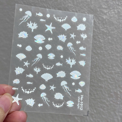 Sticker 5D Biển Cả Hình Sao Sò Ốc Biển Cá Heo Nhiều Màu Pastel Làm Nail Du Lịch Mùa Hè, Hình Dán Móng Ngọc Trai BLUE SEA Sứa Biển Nổi Mix Kiểu