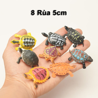 Set 8 đồ chơi rùa giả, Con Rùa Giả Trang Trí Bể Cá Không Độc Hại, Mô hình rùa mini turtle