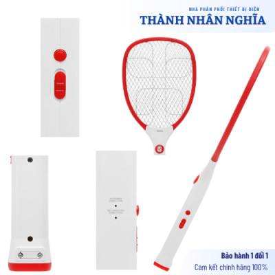 Vợt muỗi Điện Quang ĐQ EMR02 WR (Trắng-Đỏ) Xả nhanh dòng điện 5 giây, gọn nhẹ