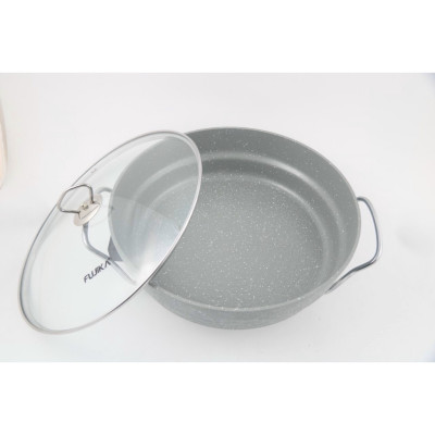 Nồi lẩu, chảo lẩu 3.5Lit men chống dính có thể chiên xào nấu FUJIKA có khung tay cầm chắc chắn, công suất 1350W-Hàng chính hãng, màu ngẫu nhiên