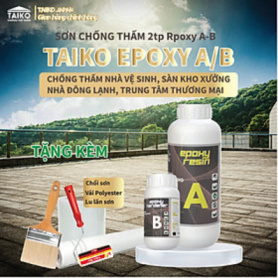 Keo chống thấm Epoxy 2 thành phần A - B trong suốt, sử lý chống thấm mặt sàn nhà vệ sinh, quét bảo vệ gạch men