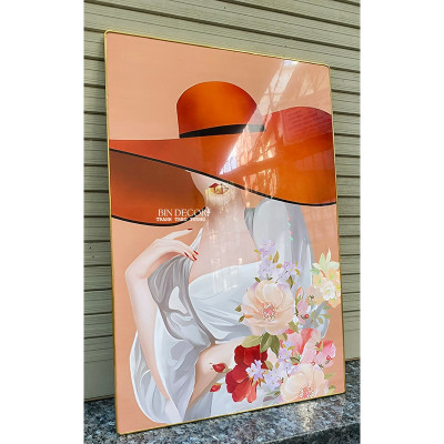 (ẢNH THẬT) Tranh treo tường tranh trang trí decor cô gái hiện đại 28 có khung kèm đinh treo