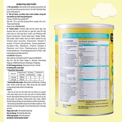 Combo 4 Hộp Sữa Công Thức Hữu Cơ Miwako A+ Vị Vani 400g (1.6Kg) Nhập Khẩu Malaysia, Sữa Hạt Cho Bé Từ 1 - 6 Tuổi Giúp Phát Triển Trí Não Chiều Cao