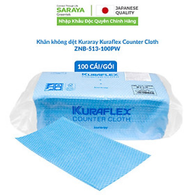 Khăn vải không dệt Kuraray Kuraflex Counter Cloth ZNB, dùng để lau bề mặt chế biến thực phẩm, nhanh khô ,100 Cái/gói