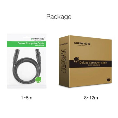 Ugreen UG20708AV130TK 1M Màu Đen Cáp nối dài Microphone cannon âm thanh - HÀNG CHÍNH HÃNG