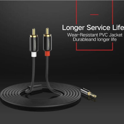 Ugreen UG10749AV116TK 1M màu Đen Cáp âm thanh 2 đầu Bông sen sang 3.5mm Dương mạ vàng - HÀNG CHÍNH HÃNG