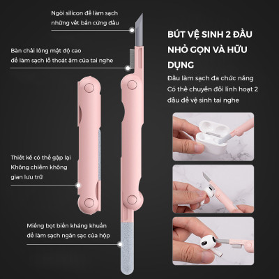 Bộ Dụng Cụ Vệ Sinh Tai Nghe, Bàn Phím, Máy Tính Đa Năng 7 Trong 1, Nhỏ Gọn, Tiện Lợi , Bộ Vệ Sinh Laptop Đa Năng 7 in 1 7in1 Cao Cấp Vệ Sinh Tai Nghe, Điện Thoại, Màn Hình, Máy ảnh Nhựa Abs Cao Cấp Dùng Cho / Airpods / iPhone / iPad - Hàng Nhập Khẩu